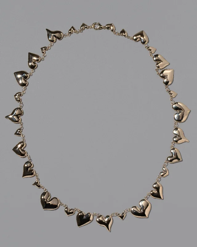 Women’s platinum necklace-Thousand & One Night Heart Collar Necklace