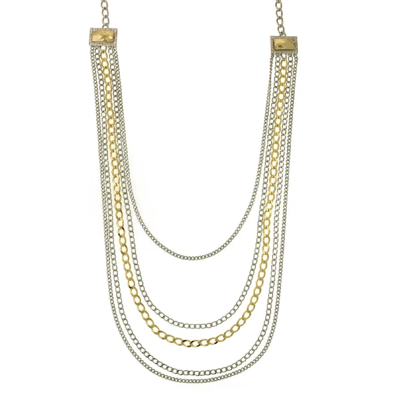 Women’s anniversary gift necklace-1928 Jewelry Fusion Lux Draped Chain Necklace 26"