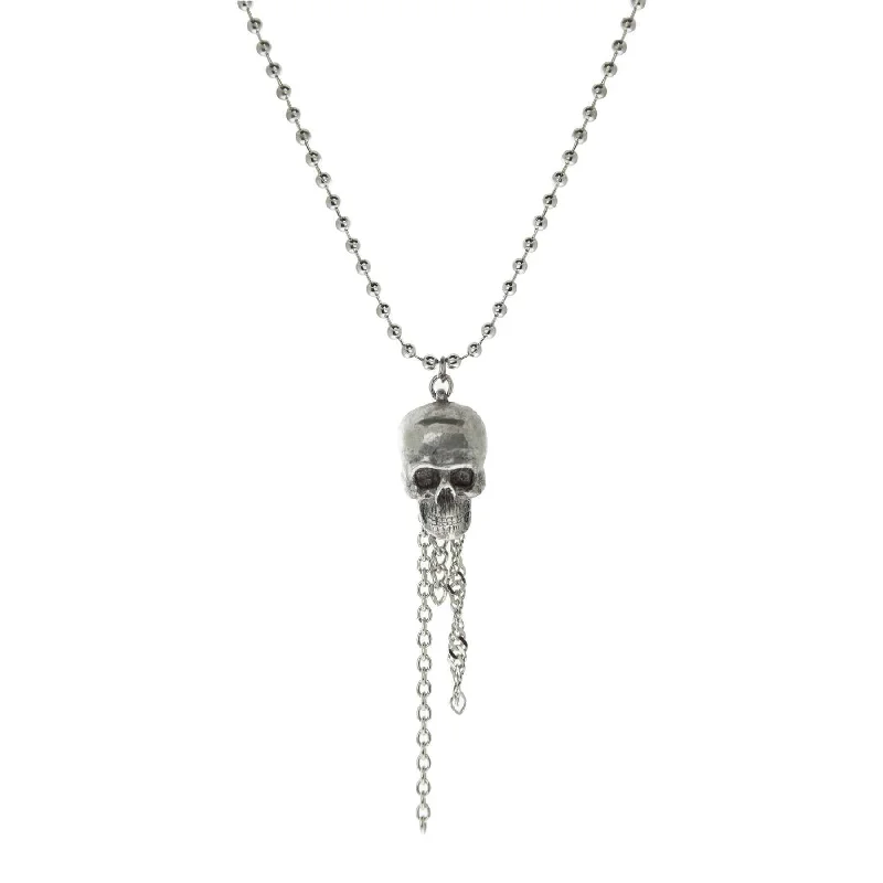 Women’s delicate necklace-1928 Jewelry Chains & Skull Pendant Necklace 10.5"