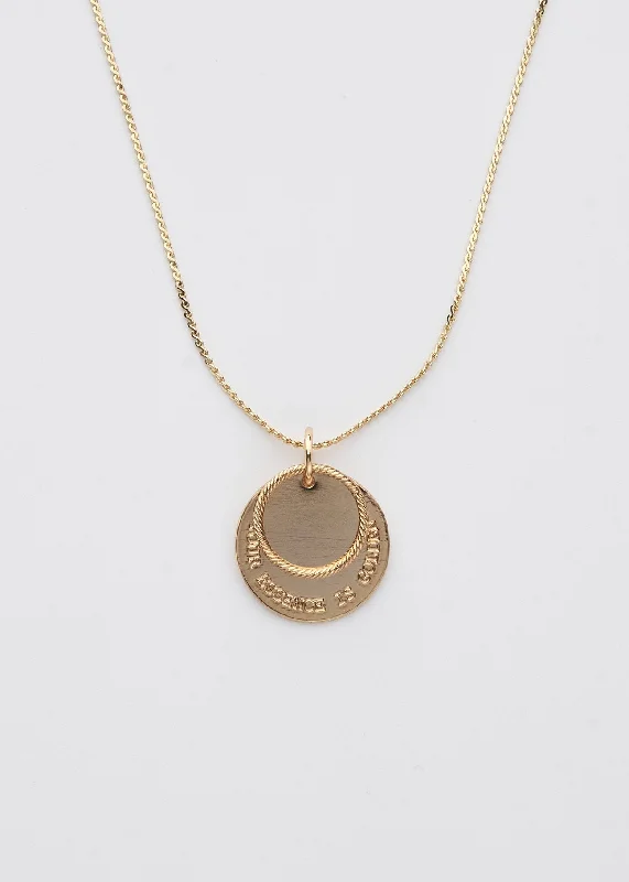 Women’s layered pearl necklace-Your Essence is Golden Coin Necklace