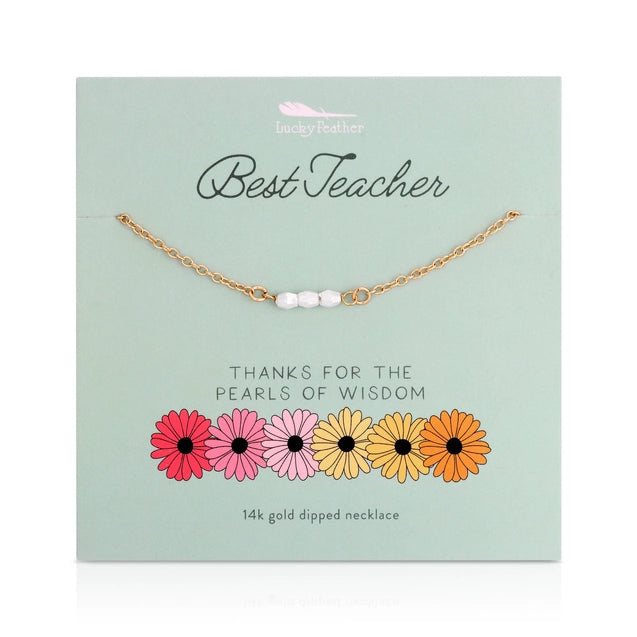 Women’s crystal necklace-Best Teacher Gift Necklace