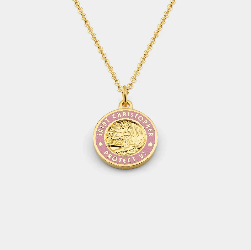 Women’s custom name necklace-Medium - Gold / Pink