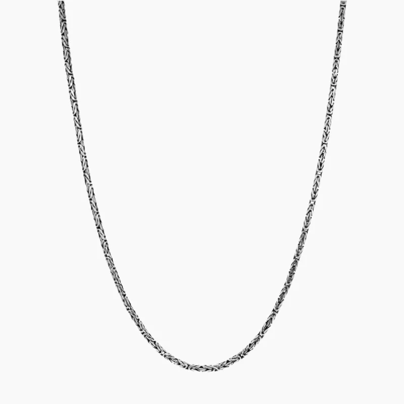 Women’s fashion necklace-Bali Byzantine Sterling Silver Necklace 2.5mm Gauge (16"-24")