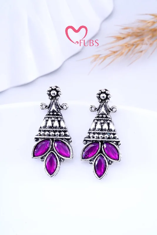 Women’s colorful earrings-Violet Garden Glow Earrings