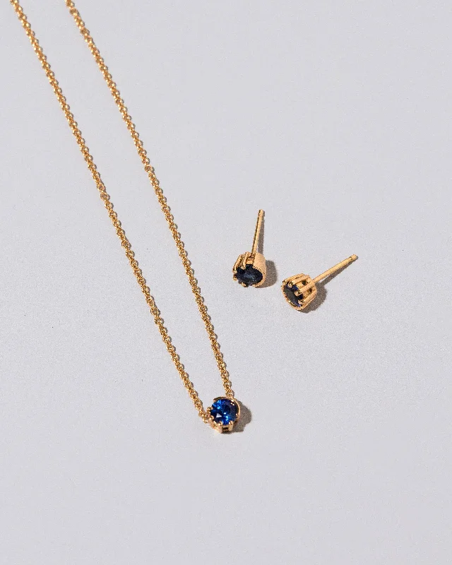 Women’s minimalist necklace-Necklace & Studs Set - Sun & Moon Collection