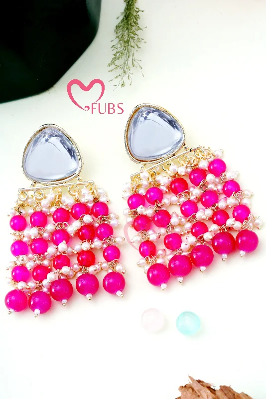 Women’s ruby earrings-Glamour Dazzling Droplets Earrings