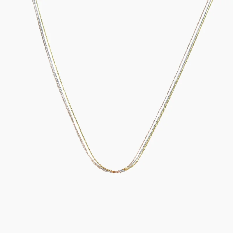 Women’s two-tone necklace-Radiance 3-Strand Tri-Color Necklace