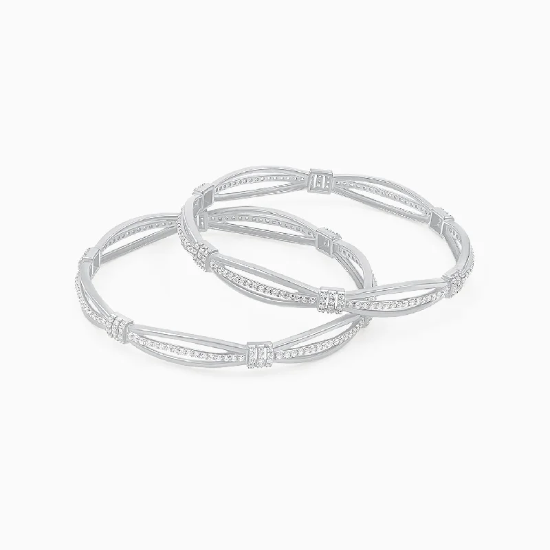 Women’s chain bracelet-Silver Knot Bangle