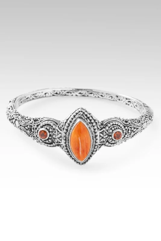 Women’s engraved bracelet-Amazing Creation Bangle™ in Orange Spiny Oyster