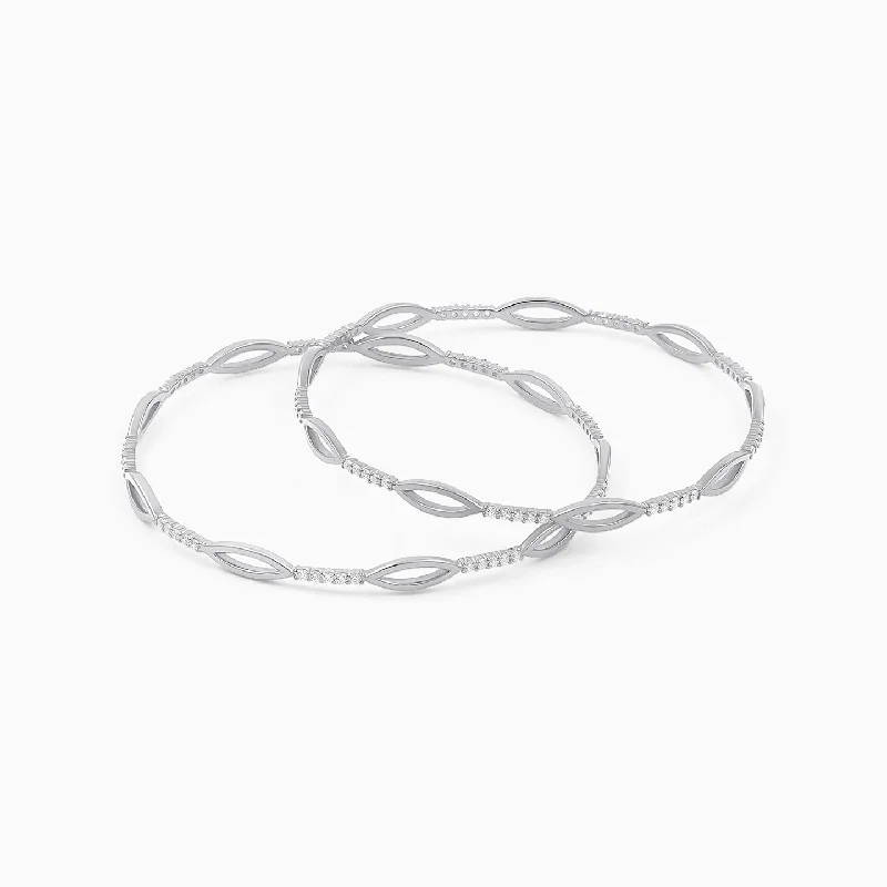 Women’s leather bracelet-Aesthetic Light Weight Silver Bangle