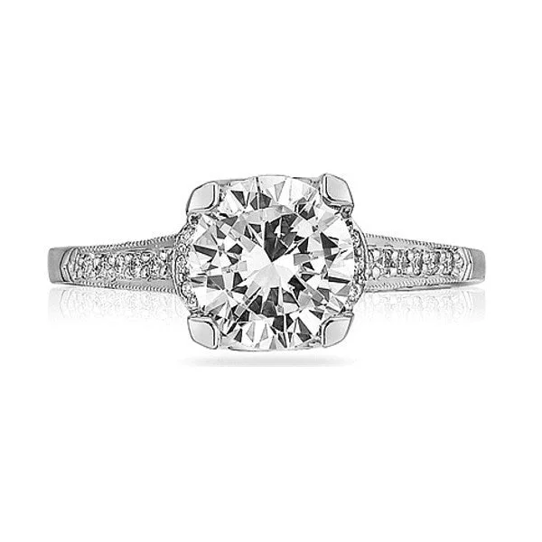 Women’s engagement rings with halo setting-TACORI Platinum Engagement Ring