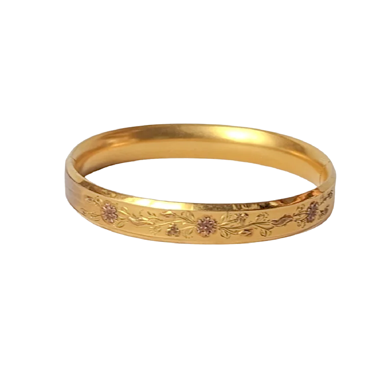 Women’s casual bracelet-Antique Edwardian Gold Filled Bangle by W&SB