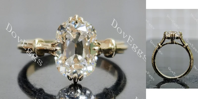 Women’s stackable engagement rings-Doveggs cushion solitaire moissanite engagement ring