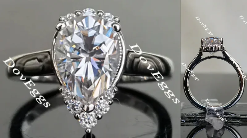 Women’s engagement rings with vintage settings-Doveggs art deco pear moissanite engagement ring