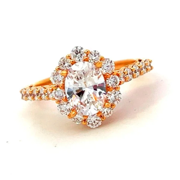 Women’s custom engagement rings-Diamond Halo Engagement Ring