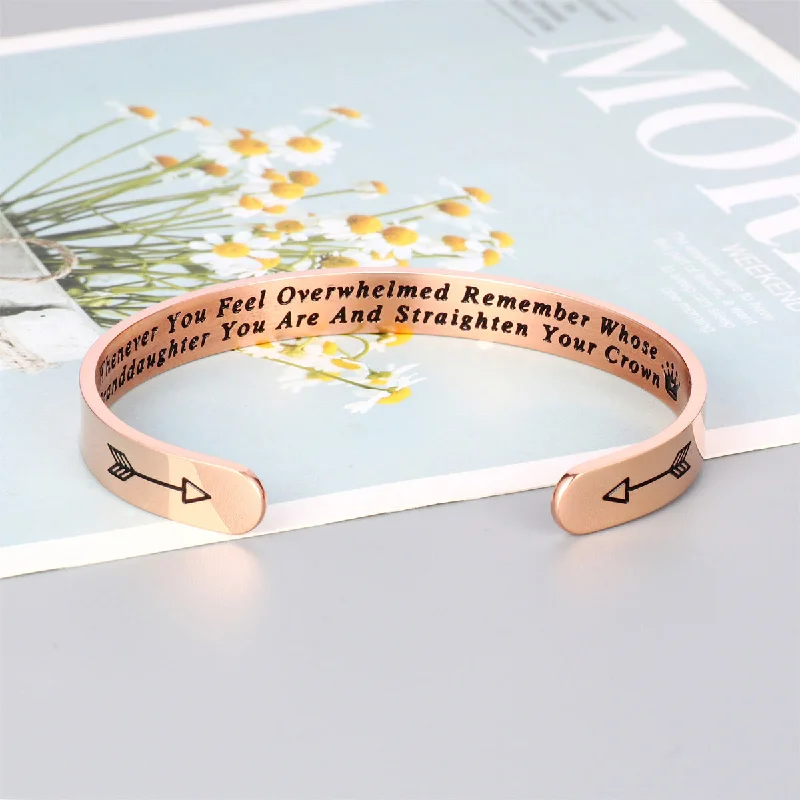 Women’s gemstone bangles-Casual Elegant Classic Style Letter Stainless Steel Polishing Bangle