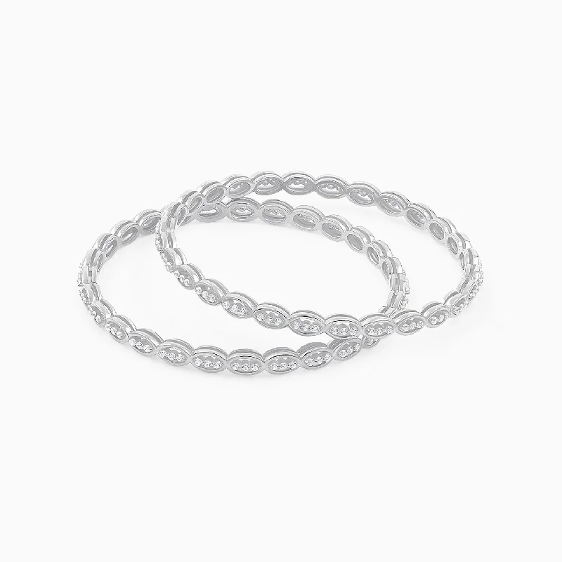 Women’s diamond bangle-Dazzling Sterling Silver Bangle