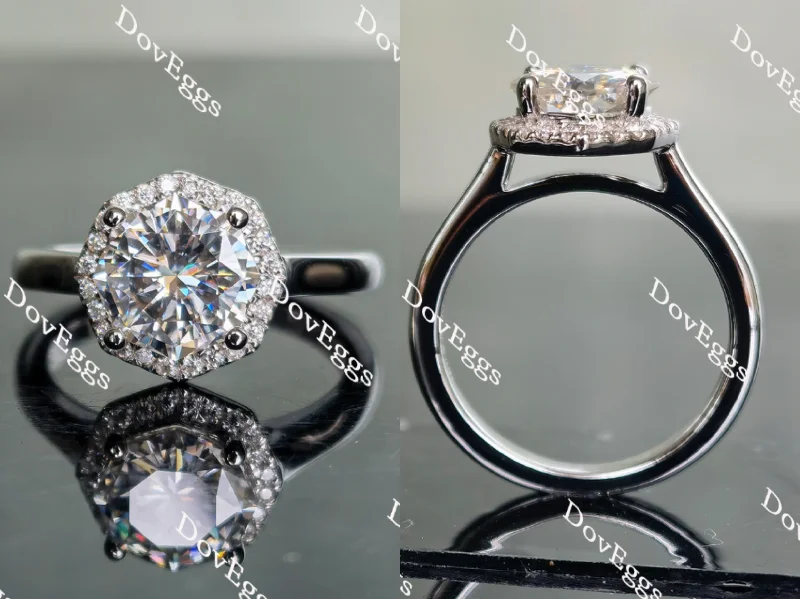 Women’s engagement rings with gemstones-Doveggs cathedral halo moissanite engagement ring