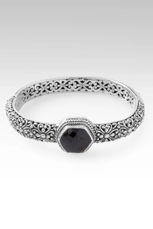 Women’s chunky bangle-Imperfectly Perfect Bangle™ in Black Spinel