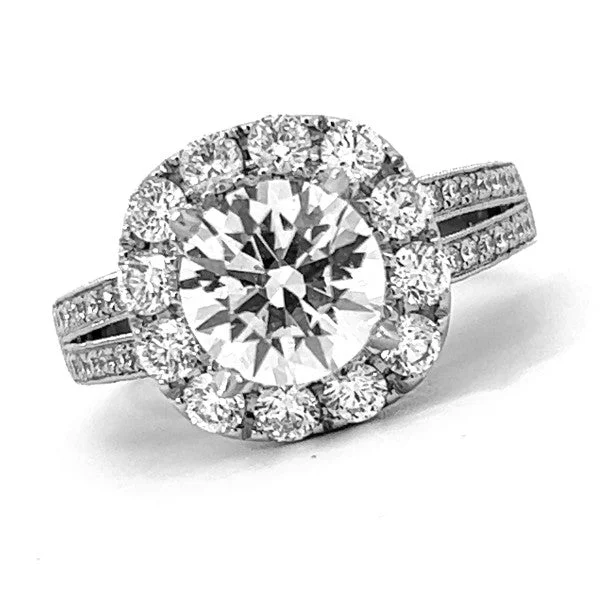 Women’s elegant engagement rings-Diamond Halo Engagement Ring