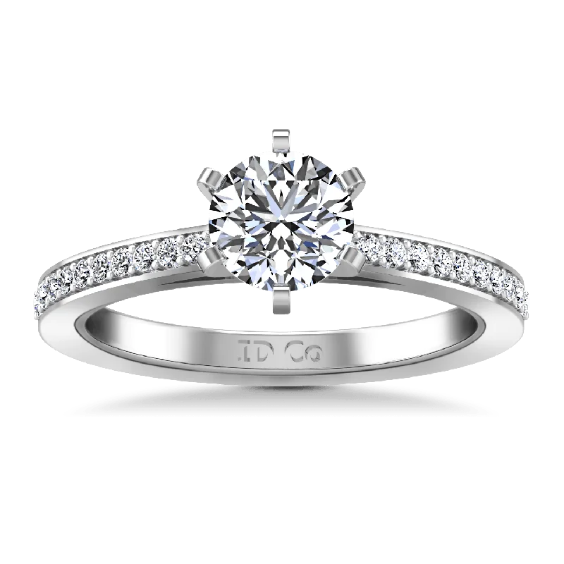 Women’s engagement rings with contemporary designs-Round Diamond Pave Engagement Ring Ashley 14K White Gold