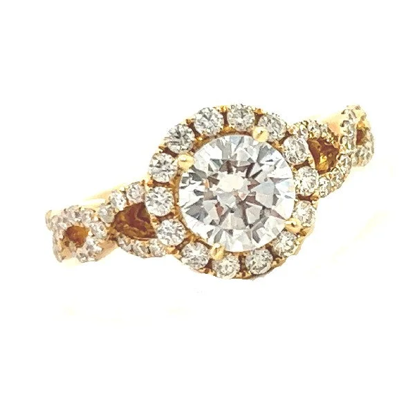 Women’s engagement rings with a vintage look-Diamond Halo Engagement Ring