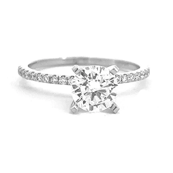 Women’s engagement rings with sapphire side stones-Diamond Engagement Ring