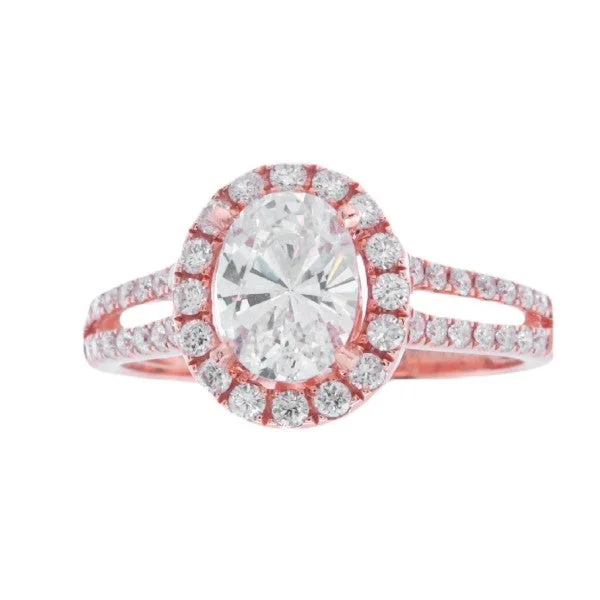 Women’s engagement rings with square diamonds-Diamond Halo Engagement Ring