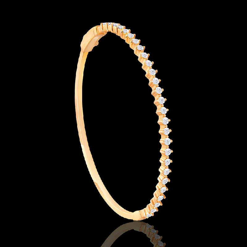 Women’s stacking bangles-Rose gold bangle beautifully embellished with brilliant round stones for the perfect stack - AB00928B