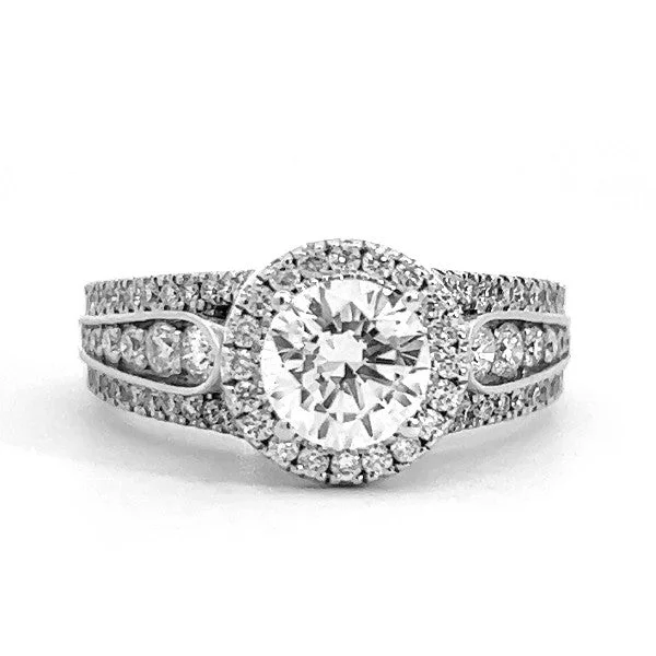 Women’s alternative engagement rings-Diamond Halo Engagement Ring