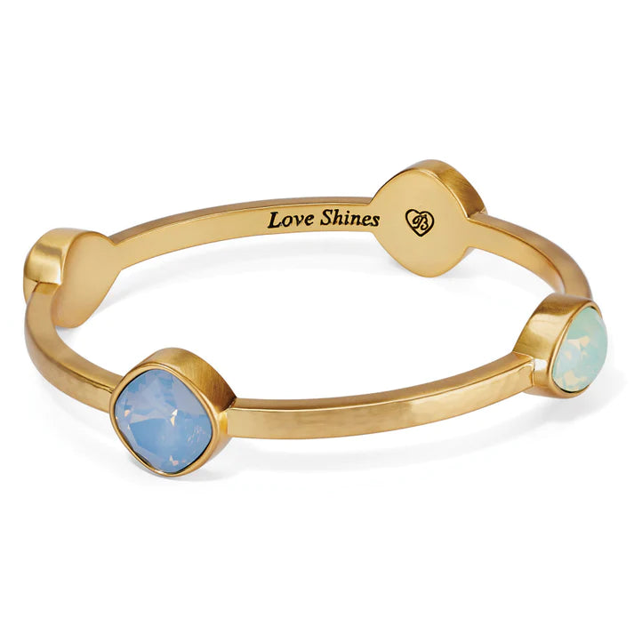 Women’s matching bracelet set-Mercury Bangle-Brushed Gold-Blue