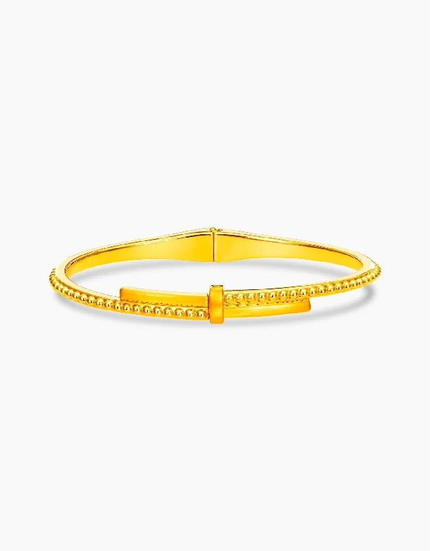 Women’s twisted bracelet-LVC 9IN Affinity Love 999 Gold Bangle