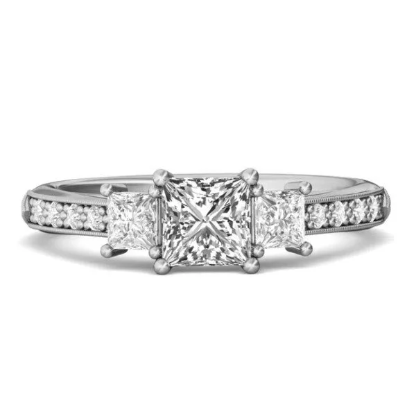 Women’s modern engagement rings with diamonds-3-Stone Diamond Engagement Ring