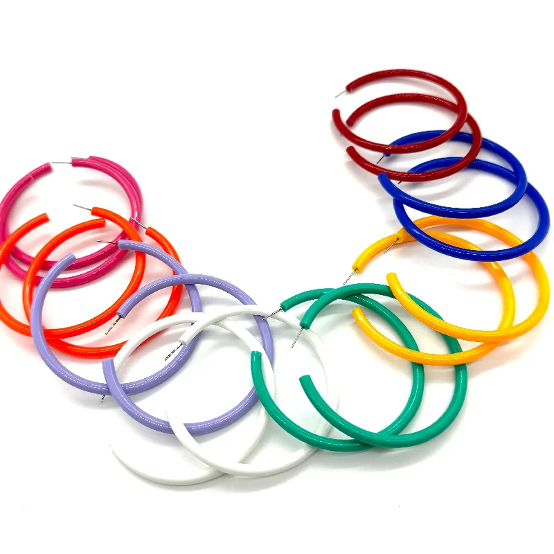 Women’s thick bangle-HK 1960's Acrylic Bangle Hoops