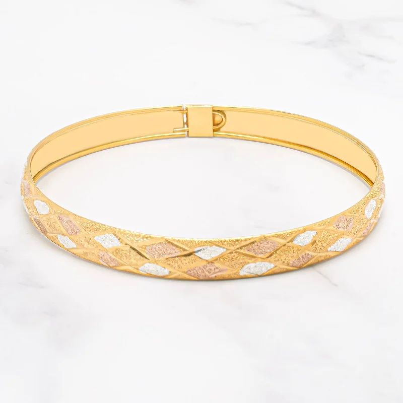 Women’s statement bracelet-Victoria Townsend Gold over Sterling Silver X Cut Bangle