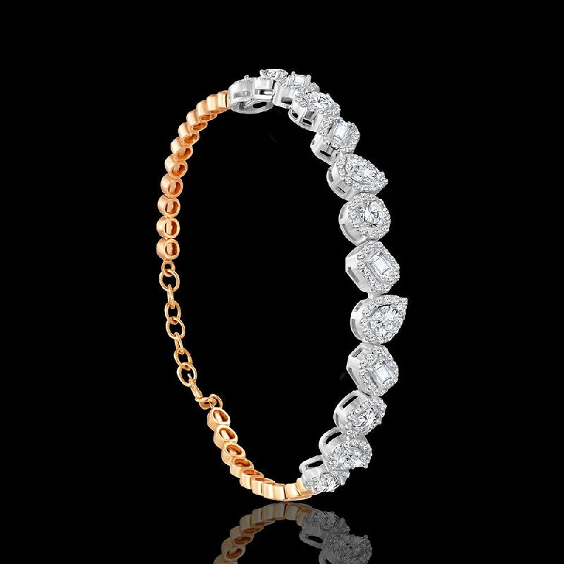 Women’s wedding bangle-The signature ACASO bangle, enhanced with a diverse array of stones, exuding unique beauty and sophistication - I-ZB004XB