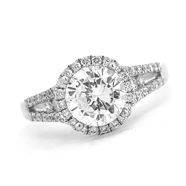 Women’s antique style engagement rings-Diamond Halo Engagement Ring