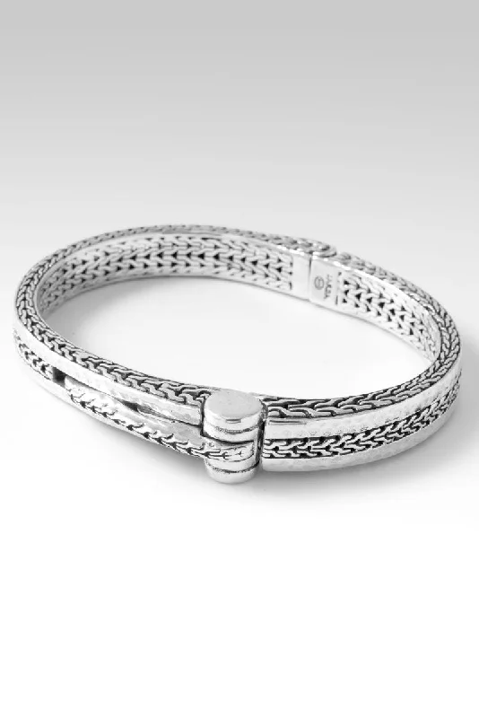 Women’s sparkling bracelet-Iron Sharpens Iron Bangle™ in Chainlink