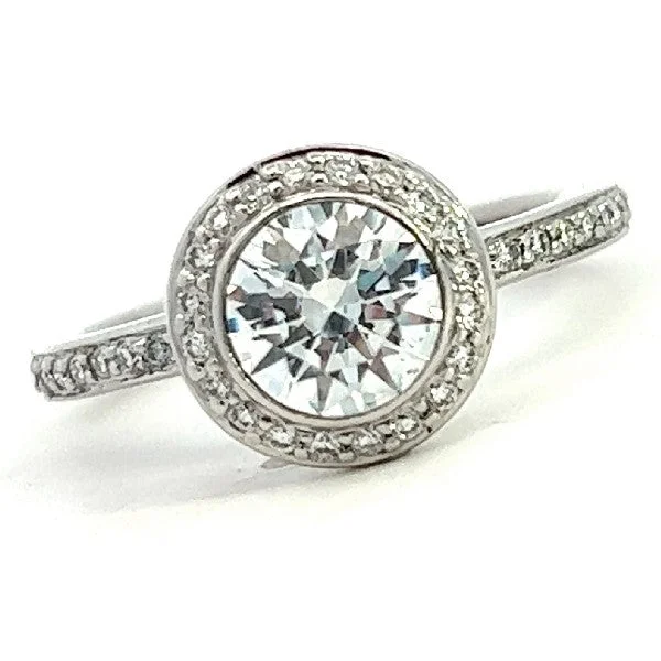 Women’s antique engagement rings-Diamond Halo Engagement Ring