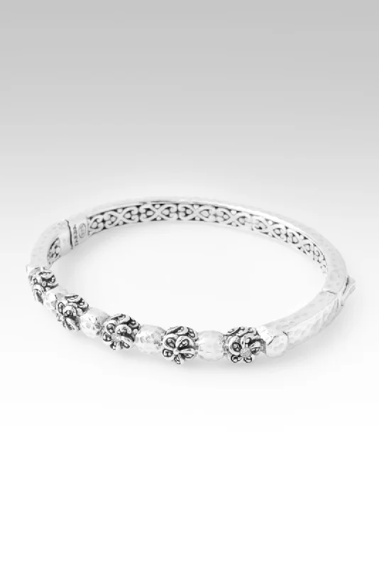 Women’s pearl and gold bracelet-Blossom Blessings Bangle™ in Diamond