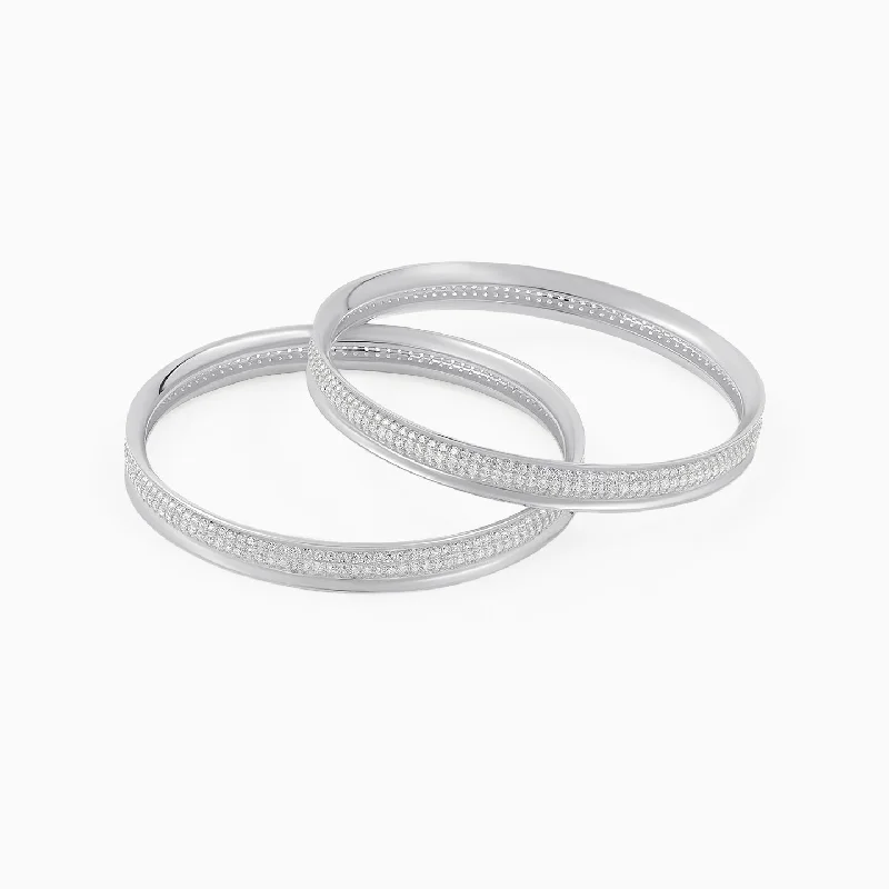 Women’s minimalist bracelet-Double Line Design Silver Bangle