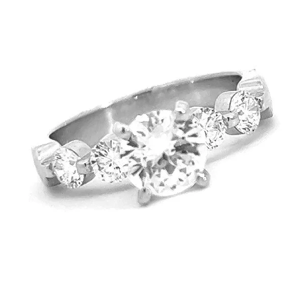 Women’s diamond engagement rings for less-MEMOIRE Platinum Diamond Engagement Ring