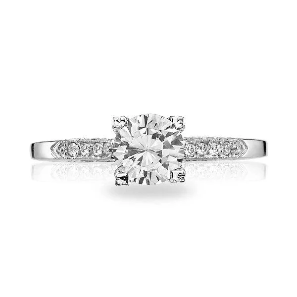 Women’s engagement rings with silver band-TACORI Diamond Solitare Engagement Ring - FINAL SALE