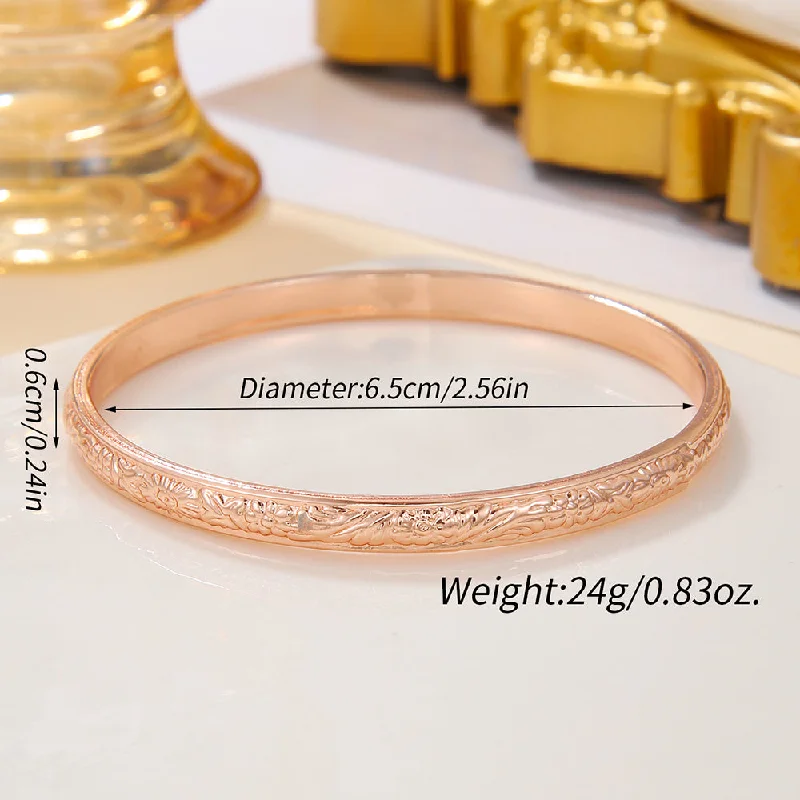 Women’s minimalist bangles-Simple Style Solid Color Copper Plating 18k Gold Plated Bangle