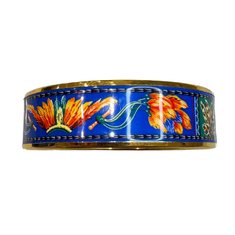 Women’s glamorous bracelet-Hermes Enamelled Bangle Blue/Red/Orange