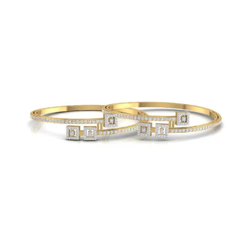 Women’s layered bangle-Twist Design Diamond Bangle