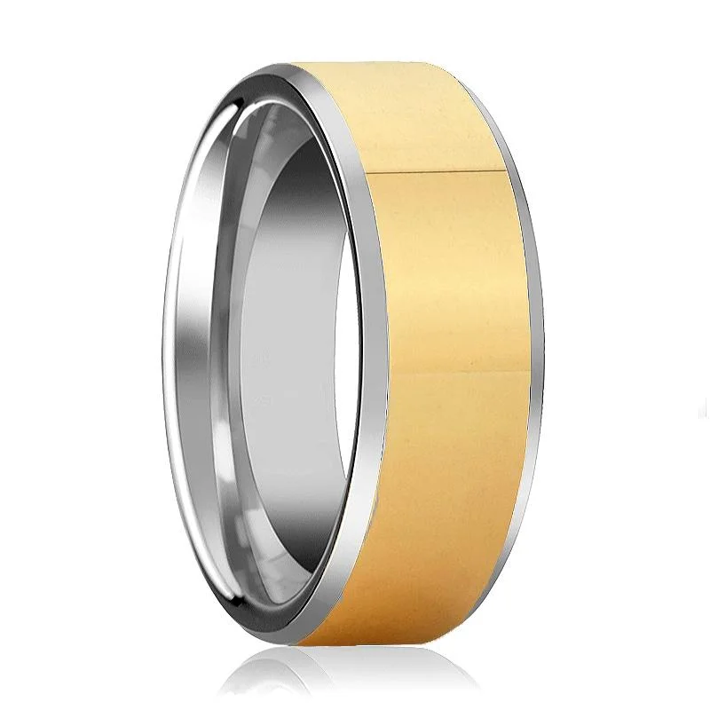 Women’s vintage diamond ring-TROOPER | Tungsten Ring Gold Polished Center