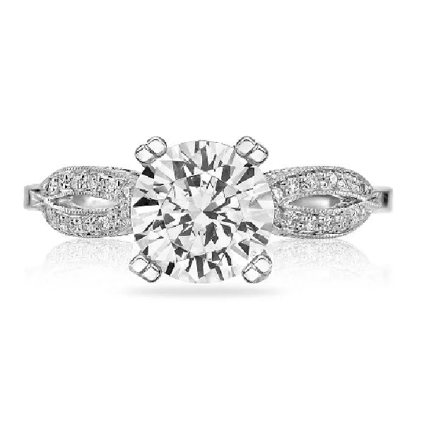 Women’s solitaire engagement rings with platinum-TACORI Diamond Ribbon Engagement Ring - FINAL SALE