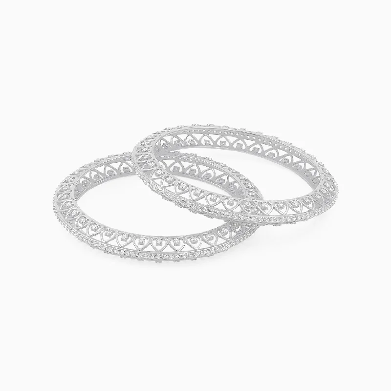 Women’s gold-plated bracelet-Fashionable Hefty Silver Bangle