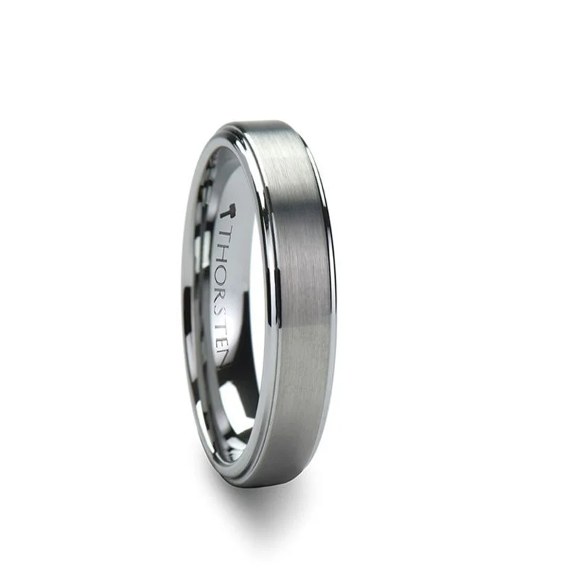 Women’s radiant-cut ring-OPTIMUS | Tungsten Ring Brush Center